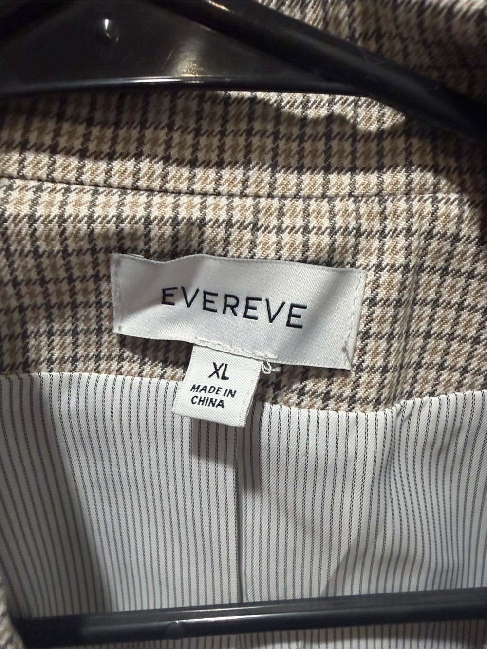 Evereve Double-Breasted Checked Blazer - Beige - XL - Picture 2 of 13